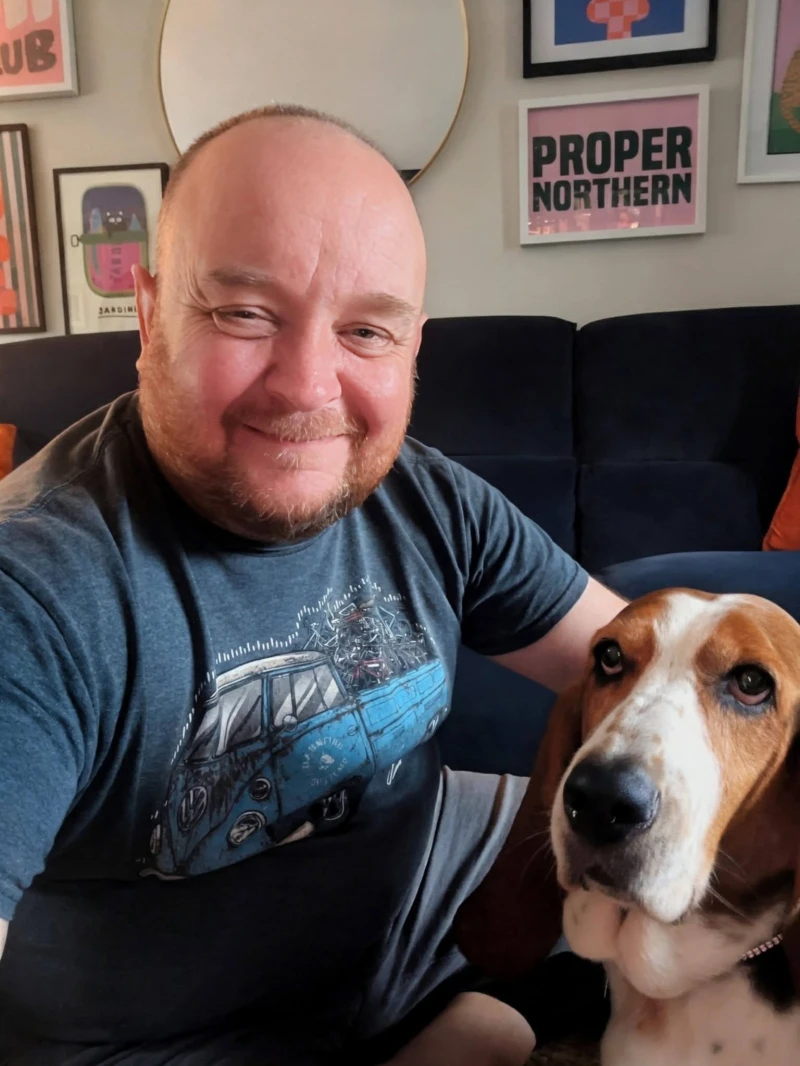 Stephen Russell Pet Sitting with a happy pet